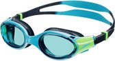 Speedo Biofuse 2.0 Zwembril Kind - Ergonomische Duikbril Kinderen 6-14 jaar - Anti condens & UV-bescherming - Junior Zwembril met Drukknopsluiting - Superzachte Afdichting - Blauw/Groen