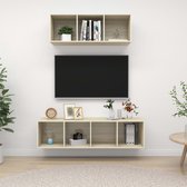 vidaXL - 2-delige - Tv-meubelset - bewerkt - hout - sonoma - eikenkleurig