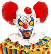 Widmann - Monster & Griezel Kostuum - Masker Killer Clown Stefan Met Haar En Hoedje - Rood, Wit / Beige - Halloween - Verkleedkleding