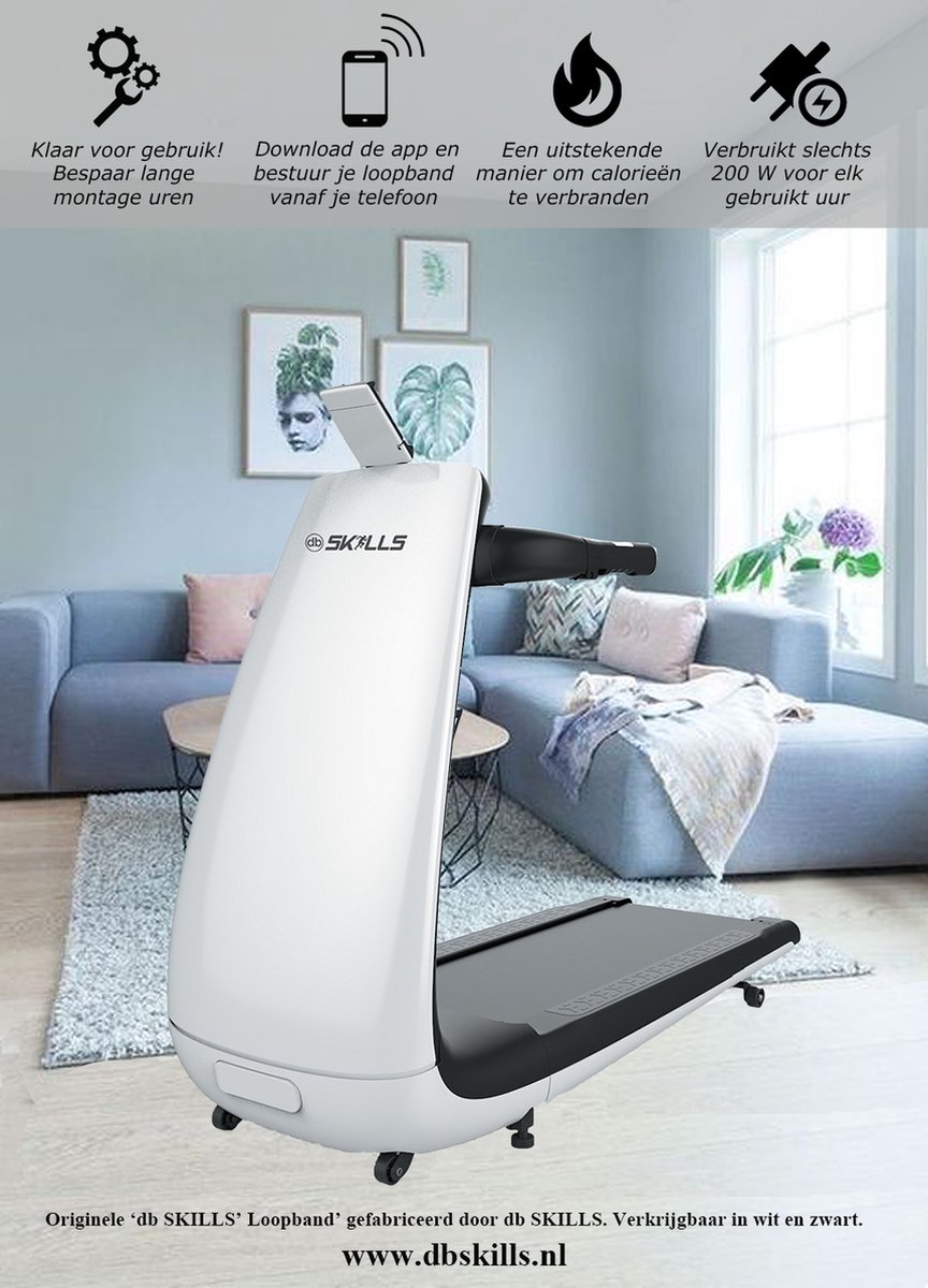 Afbeelding 2 van Bereik je fitnessdoelen met de DBSkills loopband! Stil, krachtig en opvouwbaar. De ultieme motivatie voor effectieve thuisworkouts. Hometrainer Treadmill inklapbare loopband Profiteer nu van de scherpe aanbieding!