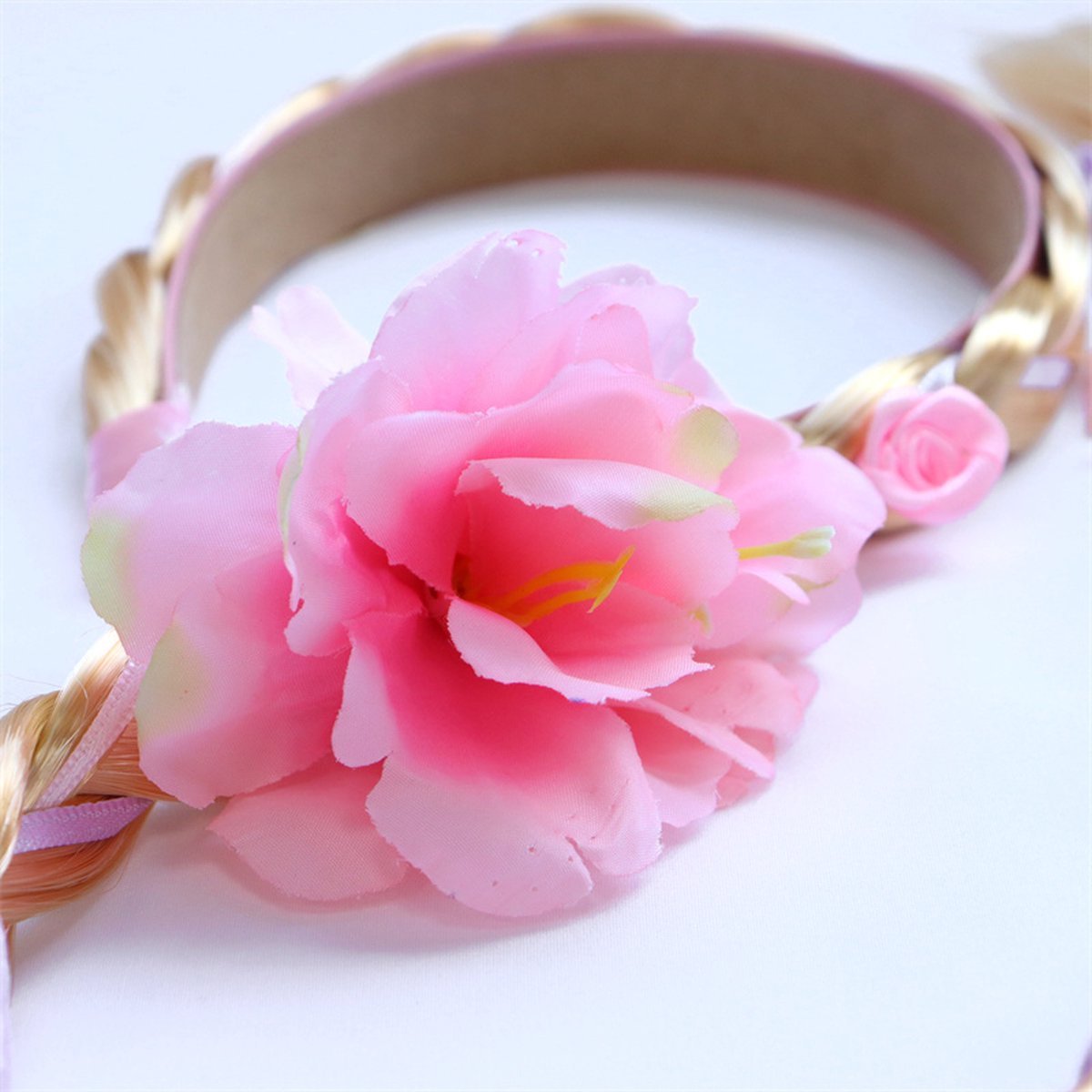 Joya Kids® Lange Blonde Vlecht | Prinses Haarband | Speelgoed Meisjes | Haar | Prinsessen Verkleedkleding | Carnavalskleding Meisjes | Lila — afbeelding 9