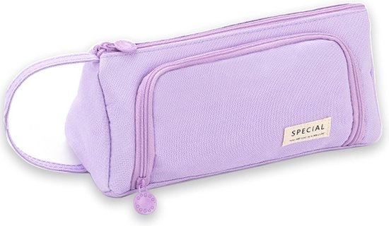 Trousse à Crayons En Velours Côtelé - Grand Format (21,5x6x6 Cm) - Pour École, Bureau Ou Voyage - Adolescente