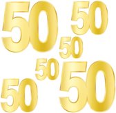 Decoratie 50 jaar goudkleurig 12 stuks - Verjaardag decoraties - Verjaardag versiering - 50 jaar decoraties - 50 jaar versiering