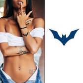 Temporary Tattoo Vleermuis Batman (6x6 cm) [Semi-Permanente Neptattoo - Tijdelijke tatoeage - Nep Fake Tattoos - Water overdraagbare festival sticker henna outfit tattoo - Glitter tattoo - Volwassenen Kinderen Jongen Meisje]