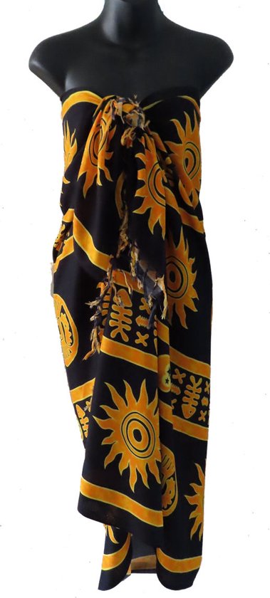 Hamamdoek, sarong, pareo, massagedoek, saunadoek lengte 115 cm breedte 165 cm versierd met franjes.