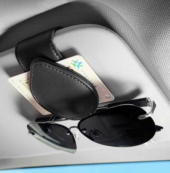 Porte-lunettes de soleil en cuir PU pour voiture I Porte-pare