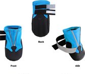 Dog Shoes, Set of 4 Waterproof Dog Shoes, Non-Slip Dog Depth with Reflective Strap, Rain Shoes, Dog Boots, Paw Protection for Small Medium Large Dogs (XL, Blue)