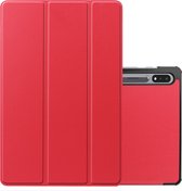 Hoesje Geschikt voor Samsung Galaxy Tab S9 Hoesje Case Hard Cover Hoes Book Case Met Uitsparing Geschikt voor S Pen - Rood
