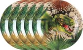Assiettes jetables Santex party - dinosaure - 50x pièces - 23 cm - marron/vert