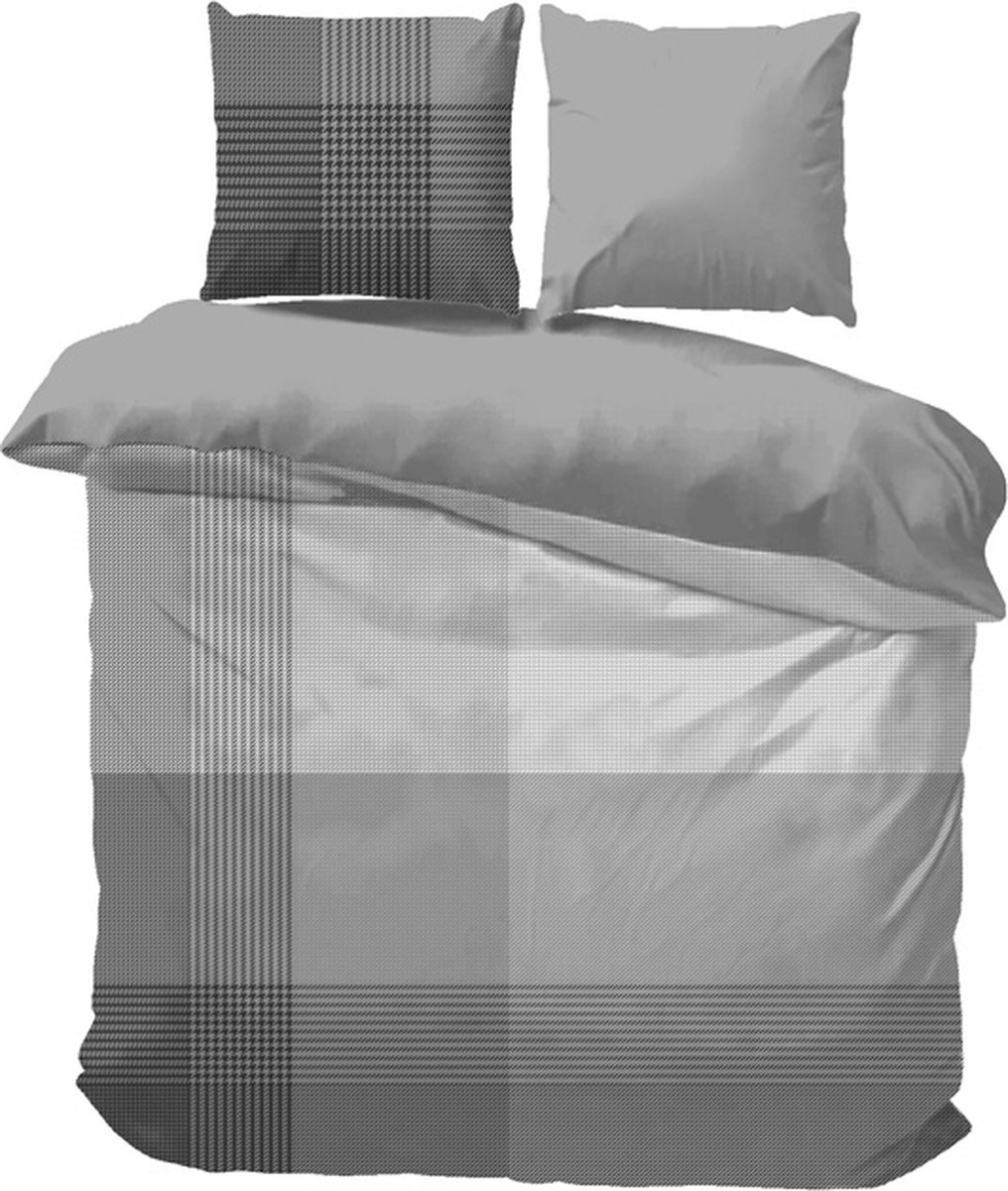iSleep Dekbedovertrek Erik - Litsjumeaux XL - 260x200/220 cm - Grijs