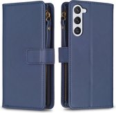 9 Pas - Luxe BookCover Wallet Etui geschikt voor Samsung Galaxy S23 Blauw