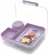 Lunchbox - Broodtrommel inclusief sausbeker - 3 compartimenten - Saladebox - Brooddoos met yoghurtpotje
