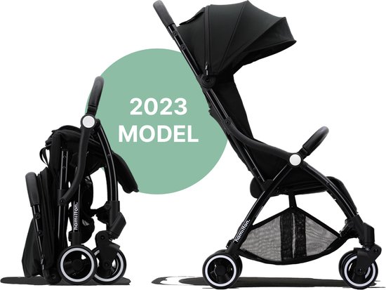 Hamilton by Yoop X1 Plus Buggy – Premium stroller met MagicFold™ technologie – Uitgebreide functionaliteit - 2023 model – Lichte, verstelbare & wendbare kinderwagen – Zwart