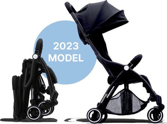 Hamilton by Yoop S1 Plus Buggy – Premium lichtgewicht stroller met MagicFold™ technologie - 2023 model – Stevige, verstelbare & wendbare kinderwagen – Zwart