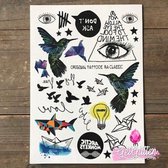 GetGlitterBaby® - Henna Plak Tattoos / Tijdelijke Tattoo / Nep Tatoeage / Fake Temporary Tattoo Sticker - Vogels / Birds