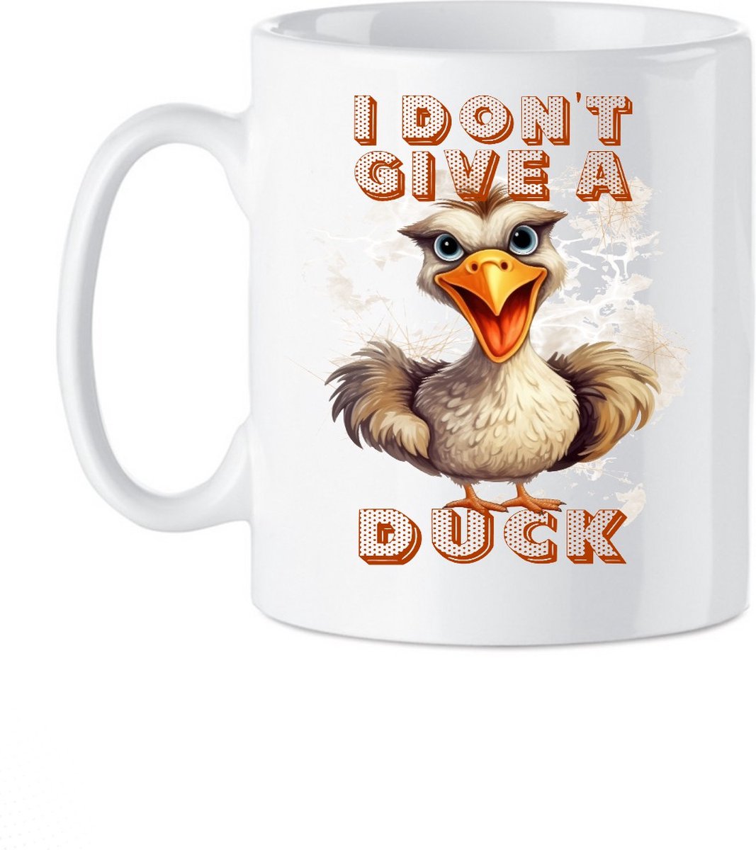 Koffie beker tekst I don`t give a duck - thee mok - eend