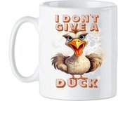Koffie beker tekst I don`t give a duck - thee mok - eend