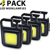 4-pack Werklampen - LED Werklamp - Bouwlamp - LED Sleutelhanger - Working light - 2 uur Batterijduur - Magnetisch - Flessenopener - Spatwaterdicht - Voordeelpakket