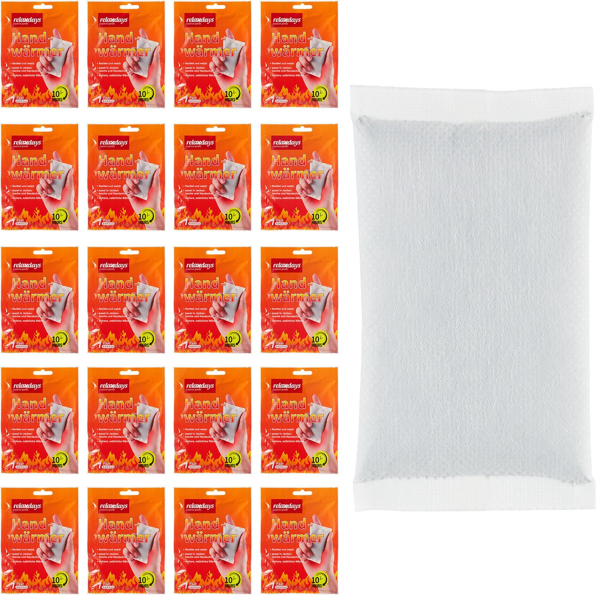 Goedkoopste handwarmers - 20 paar - blijven 10 uur warm - tegen koude handen - wit