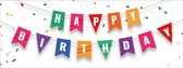 Spandoek Happy Birthday slinger - Felicitatie - 150 x 50 cm - met ringen - Banier- PVC - Banner - Verjaardag - indoor en outdoor – Versiering - Decoratie