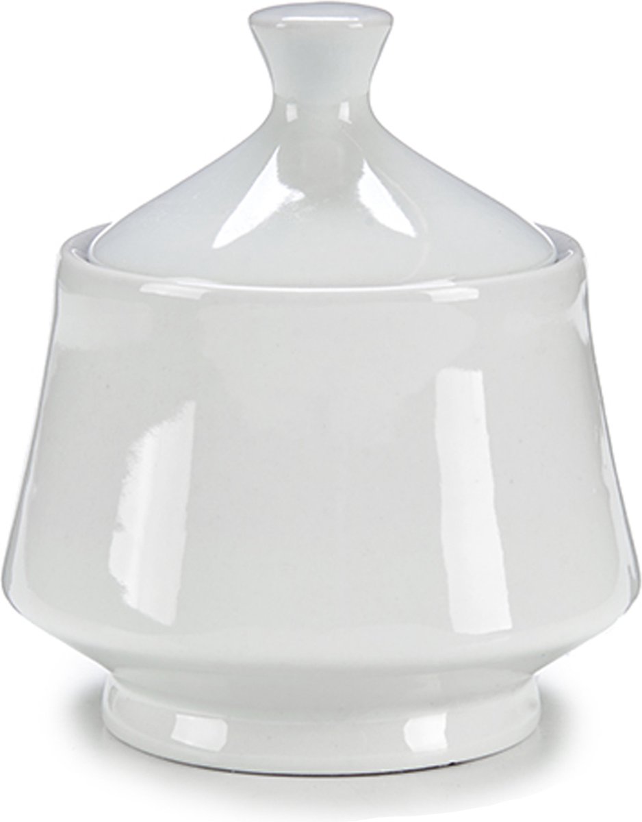 Vessia Suikerpot met deksel - wit - 400 ml - porselein - 10 x 10 x 11 cm