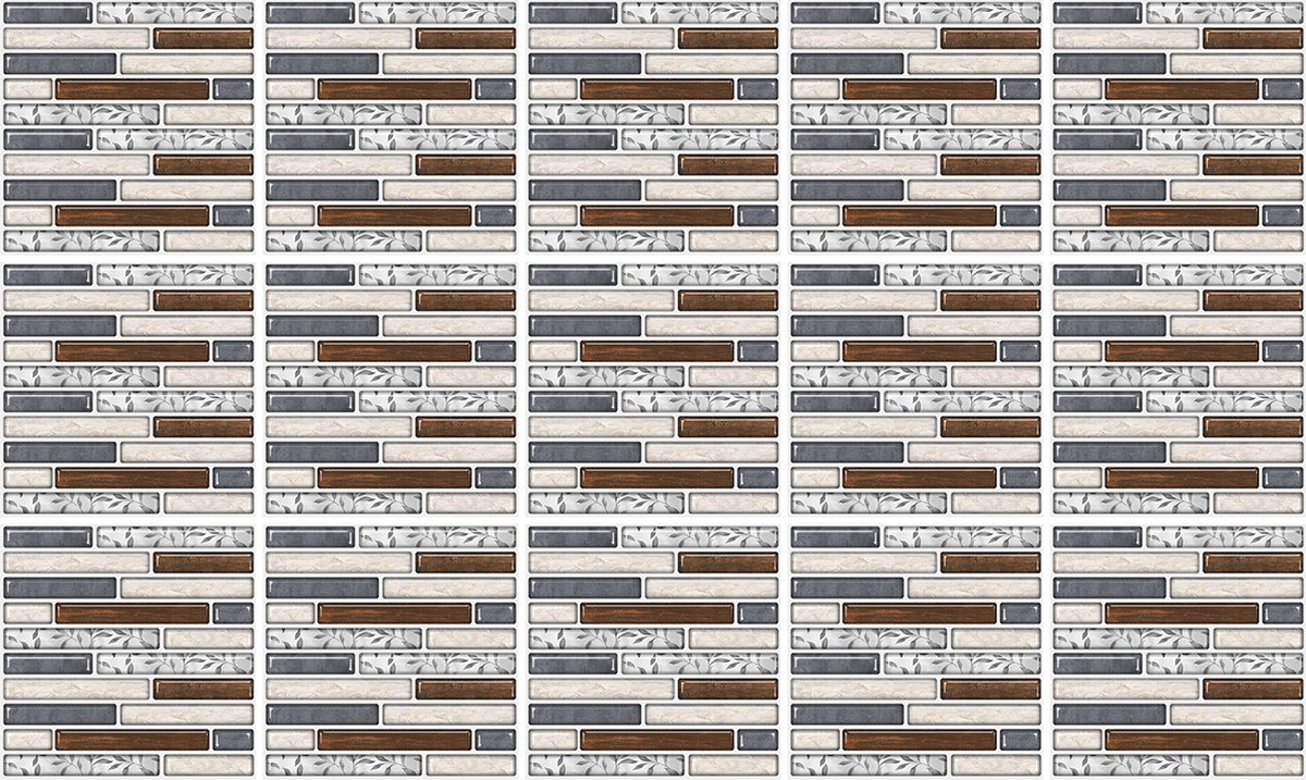 Plaktegels - Zelfklevende Tegels - 15x15 cm - Ulticool - Baksteen Bruin Grijs - 15 stuks - Decoratie Sticker Tegels - Plakstrips Muur - Plakfolie Tegelstickers - Behang - Sticktiles - Badkamer - Keuken