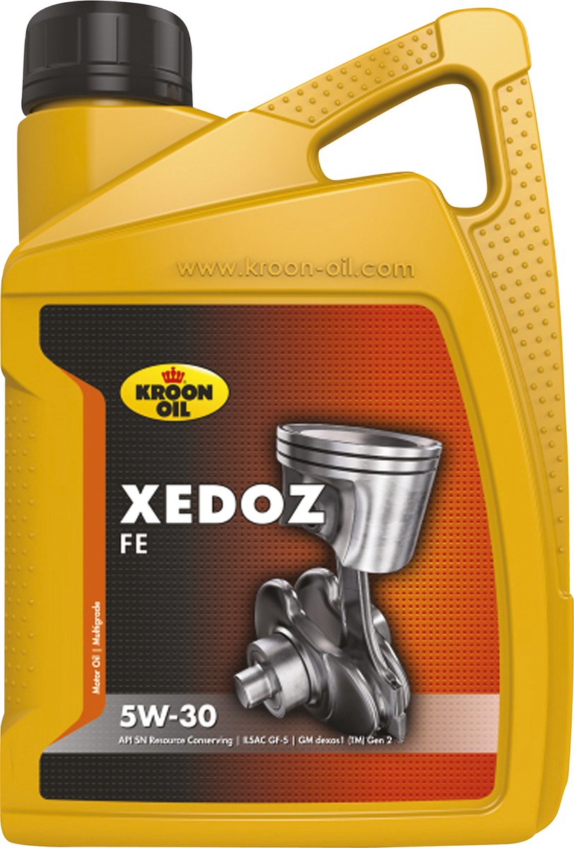 Kroon-Oil Xedoz FE - Synthetische 5W-30 Motorolie - Brandstofbesparend - 1 Liter - Transparant