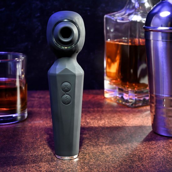 Evolved - Vibromasseur Rainbow Sucker Wand - Noir