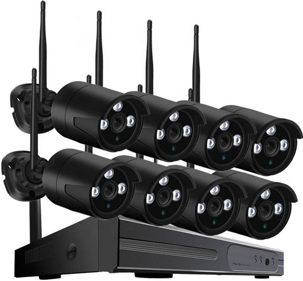 TecEye Compleet Camera Beveiliging Set met 8x Wifi IP Camera - Draadloos - + 1TB HDD - Beveiligingscamera voor Buiten - Bewakingscamera -