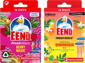 Recharge disques fresh WC Canard Berry Magic 12 disques + Tropical Summer 12 disques