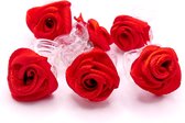 6 roosjes mini met klemmetje rood