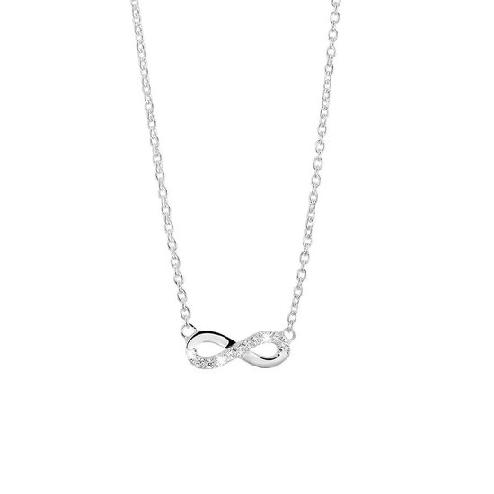 Lucardi Ladies Silver collier et pendentif infini avec zircone - Collier - Argent 925 - Couleur argent - 48 cm