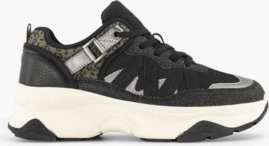 oxmox Zwarte chunky sneaker panterprint – Maat 38