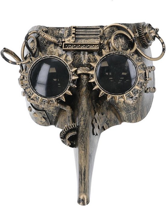 Boland Steampunk Gezichtsmasker Steambunny - Halfmasker Brons/Goud Voor Carnaval & Themafeesten