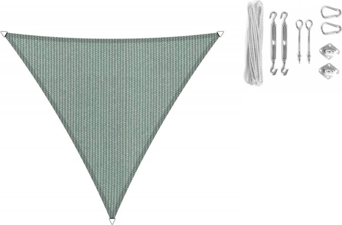 Shadow Comfort driehoek 3,6x3,6x3,6m meter Country Blue met Bevestigingsset