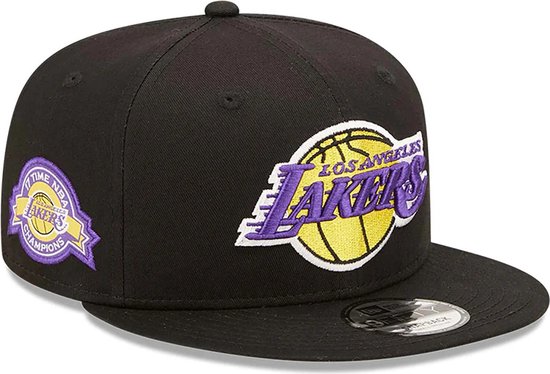 NEW ERA LA Lakers Team Side Patch Black 9FIFTY Snapback Cap M/L