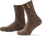 SOXS.co® Wollen sokken | SOX3506 | Bruin | Kuithoogte | Maat 37-41 | Golden panther label