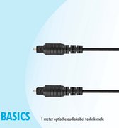 Basics 1 meter Optische audiokabel Toslink male zwart