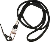 Keycords - lanière robuste en nylon noir - avec mousqueton en métal - avec cordon téléphonique - lanière