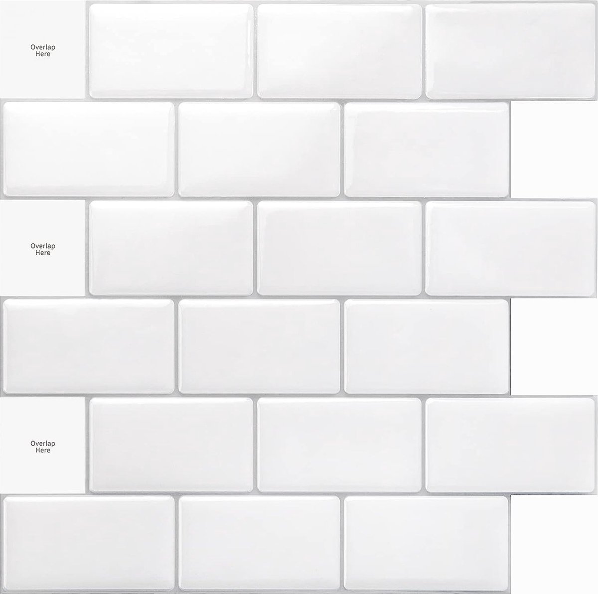 Commomy 3D zelfklevende wandtegels plaktegels voor keuken badkamer, saliegroen, vinyl tegels zelfklevend, metro keukenachterwand tegels zelfklevende(10 stuks, 30,5 x 30,5 cm