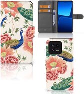 Telefoonhoesje met Pasjes geschikt voor Xiaomi 13 Pink Peacock