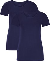 Comfortabel & Zijdezacht Bamboo Basics Kate - Bamboe T-shirts (Multipack 2 stuks) Dames - Korte Mouwen - Navy - XXL