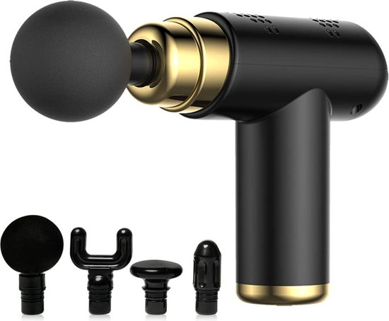 Wholetrader Massage Gun Pro Draadloos Zwart-Goud 6 Standen