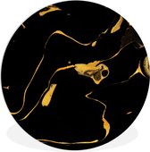 WallCircle - Wandcirkel ⌀ 120 - Patronen - Verf - Goud - Zwart - Ronde schilderijen woonkamer - Wandbord rond - Muurdecoratie cirkel - Kamer decoratie binnen - Wanddecoratie muurcirkel - Woonaccessoires XXL