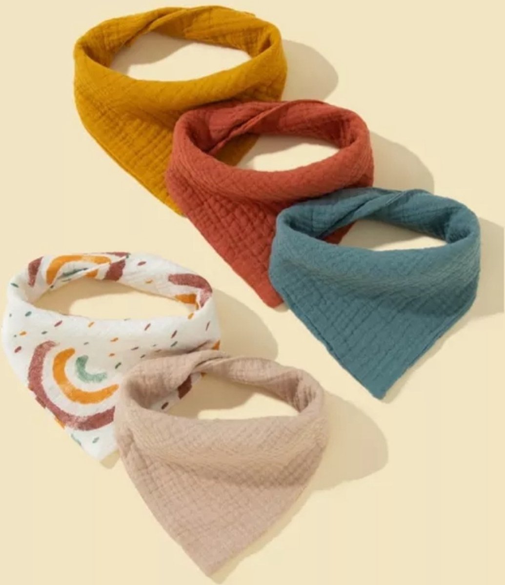 Goedkoopste Slabbetjes Lalieloe - 5 stuks - Regenboog - Bandana Slab - Verstelbaar