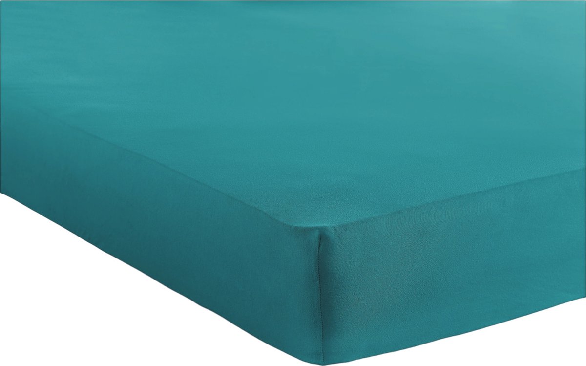 Bed Care Jersey Stretch Hoeslaken - 140x200 - 100% Katoen - 30CM Hoekhoogte - Groen/Blauw