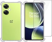 Hoesje geschikt voor OnePlus Nord CE 3 Lite 5G + Screenprotector – Tempered Glass - Extreme Shock Case Transparant