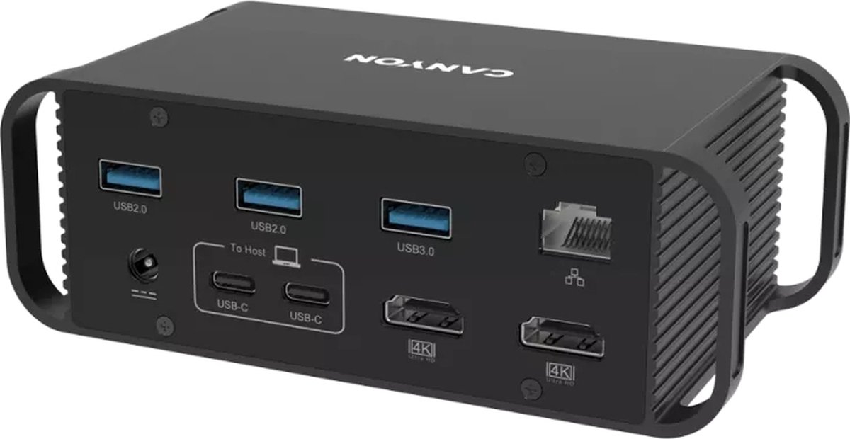 CANYON HDS-95ST - 2x 4K - For MAC Multiport Docking Station met 14 poorten - Type C - USB3.0 - USB2.0 - RJ451 - SD-kaartsleuf - 3.5 mm Jack - 100W AC-poort
