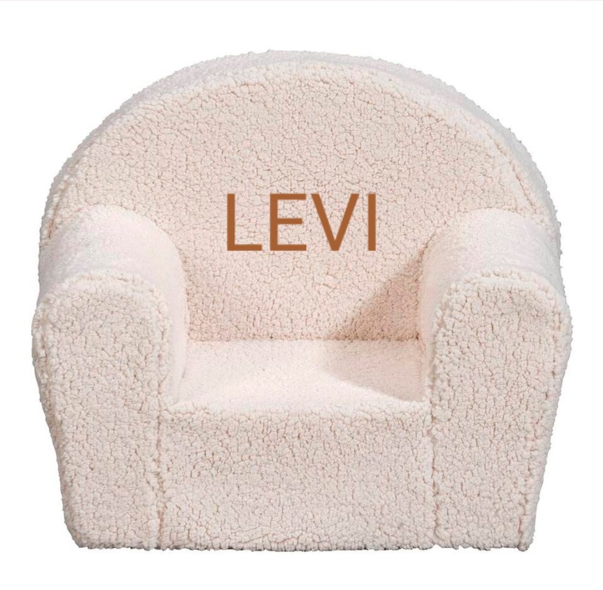 Ecru Teddy Kinderstoel fauteuil met Geborduurde Naam gepersonaliseerd Ecru Teddy Kinderstoel fauteuil met Geborduurde Naam gepersonaliseerd