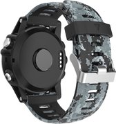 Bracelet en Siliconen - adapté pour Garmin Instinct 2X Solar - camouflage- noir